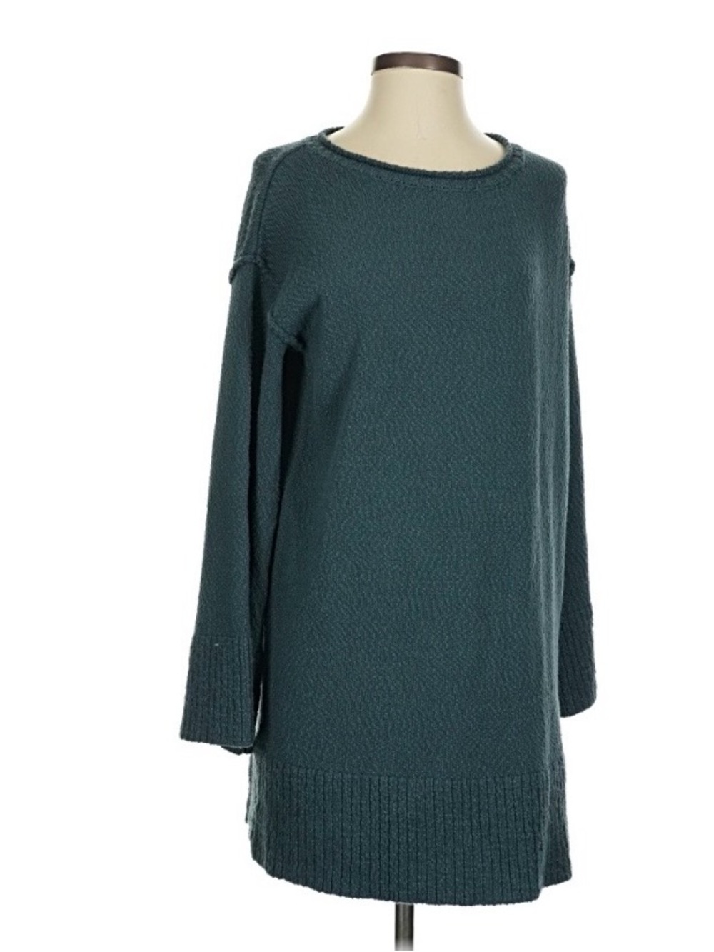 Free People Beach Sz S Teal Crewneck Sweater Dress